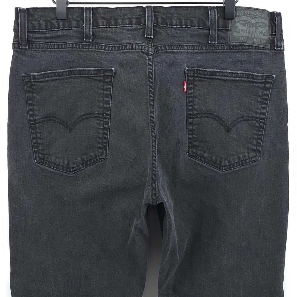Levis 514 Mens Straight Fit Jeans W38 L30 Gray Faded Black Denim